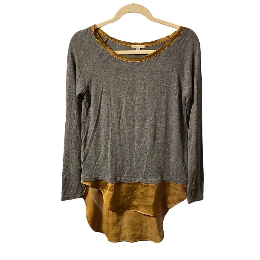 BORDEAUX HI LOW TWO TONED SATIN Y2K TOP